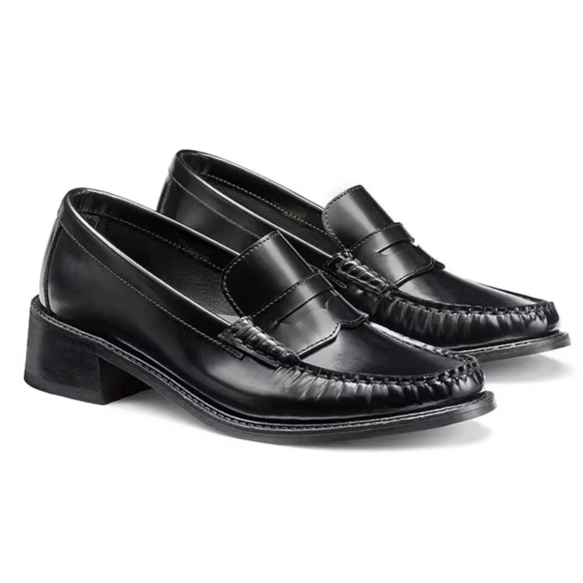 G.H. Bass Mocassin à Talon Whitney pour Femme en Cuir Noir