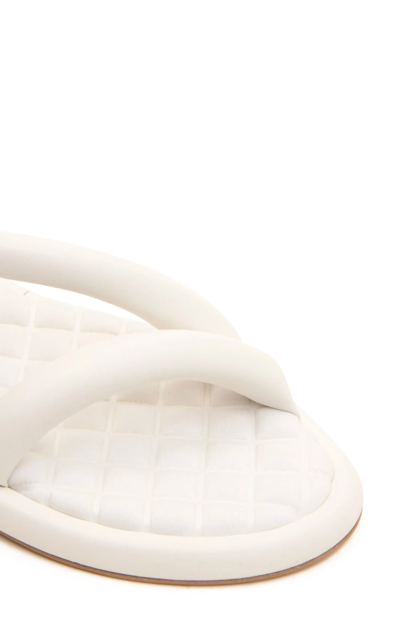 Sandales plates épaisses en cuir nappa vegan Gina | Blanc