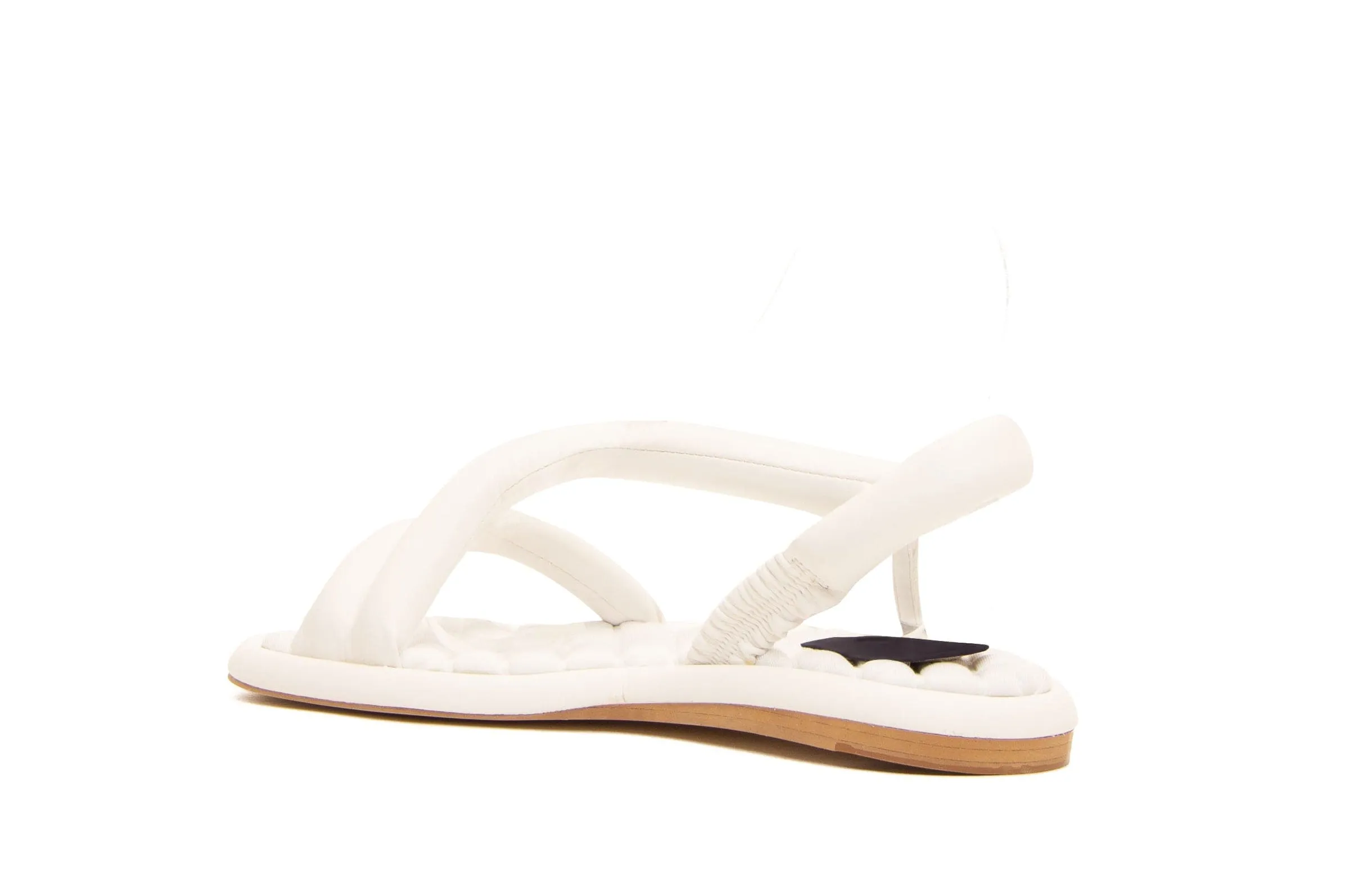 Sandales plates épaisses en cuir nappa vegan Gina | Blanc