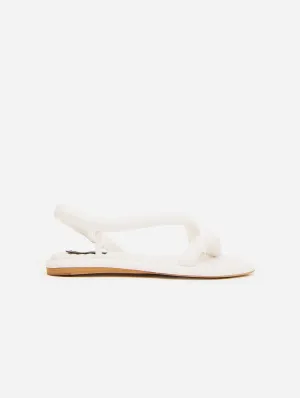 Sandales plates épaisses en cuir nappa vegan Gina | Blanc