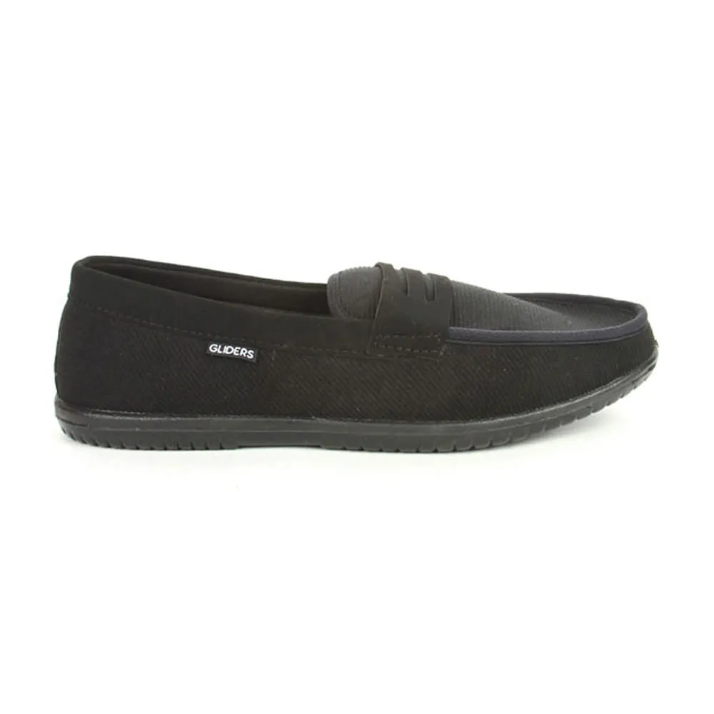 Chaussures à Enfiler Décontractées Noires Gliders Pour Homme EXCITOR Par Liberty