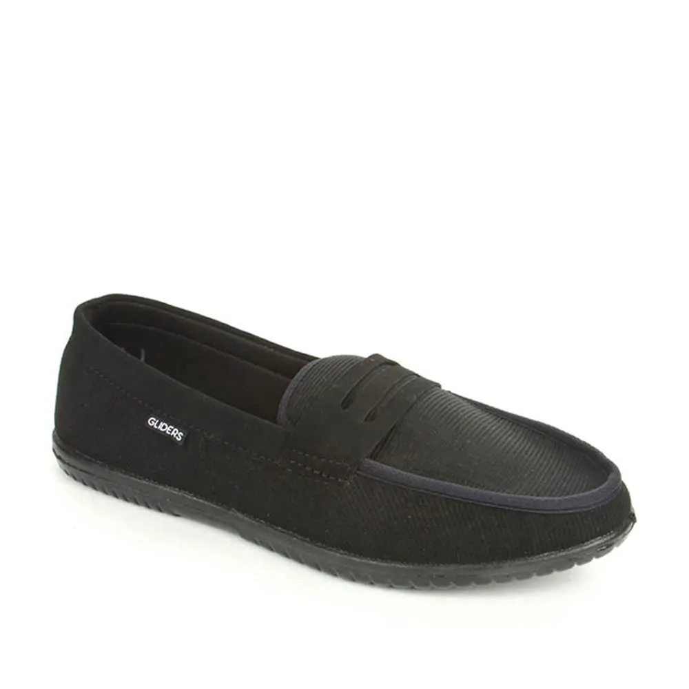Chaussures à Enfiler Décontractées Noires Gliders Pour Homme EXCITOR Par Liberty