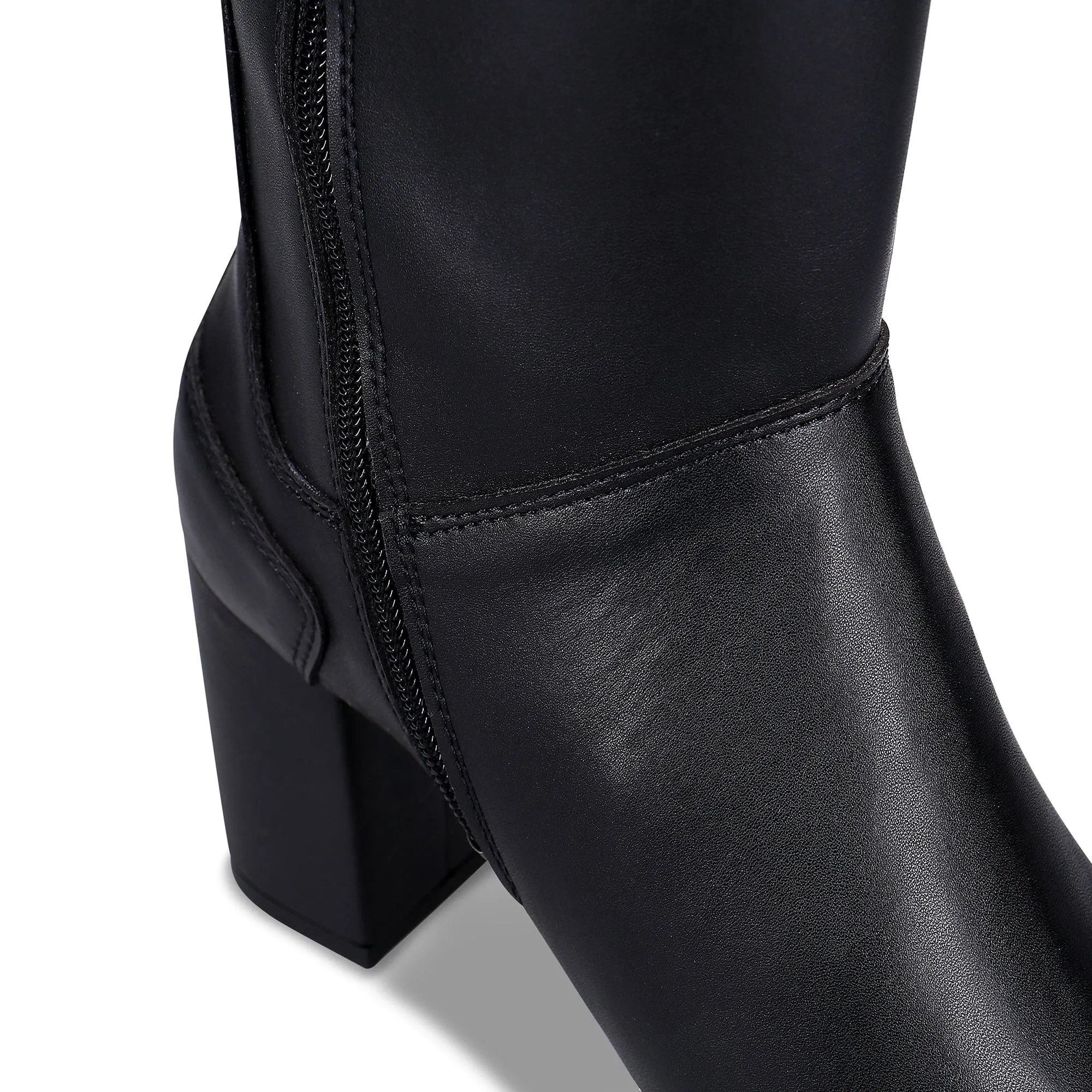 Bottes en cuir végan pomme pour femme Greta | Noir