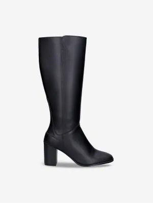 Bottes en cuir végan pomme pour femme Greta | Noir