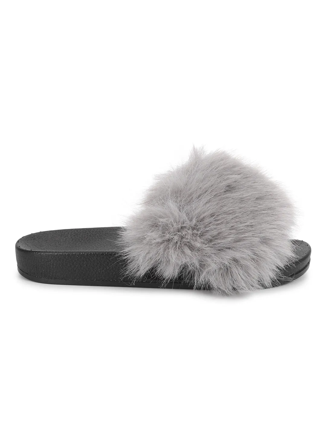 Mules à fourrure grise (TC-AMUNA1012-GRY)