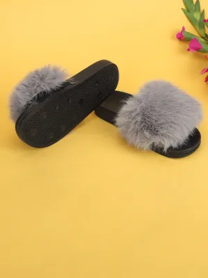 Mules à fourrure grise (TC-AMUNA1012-GRY)