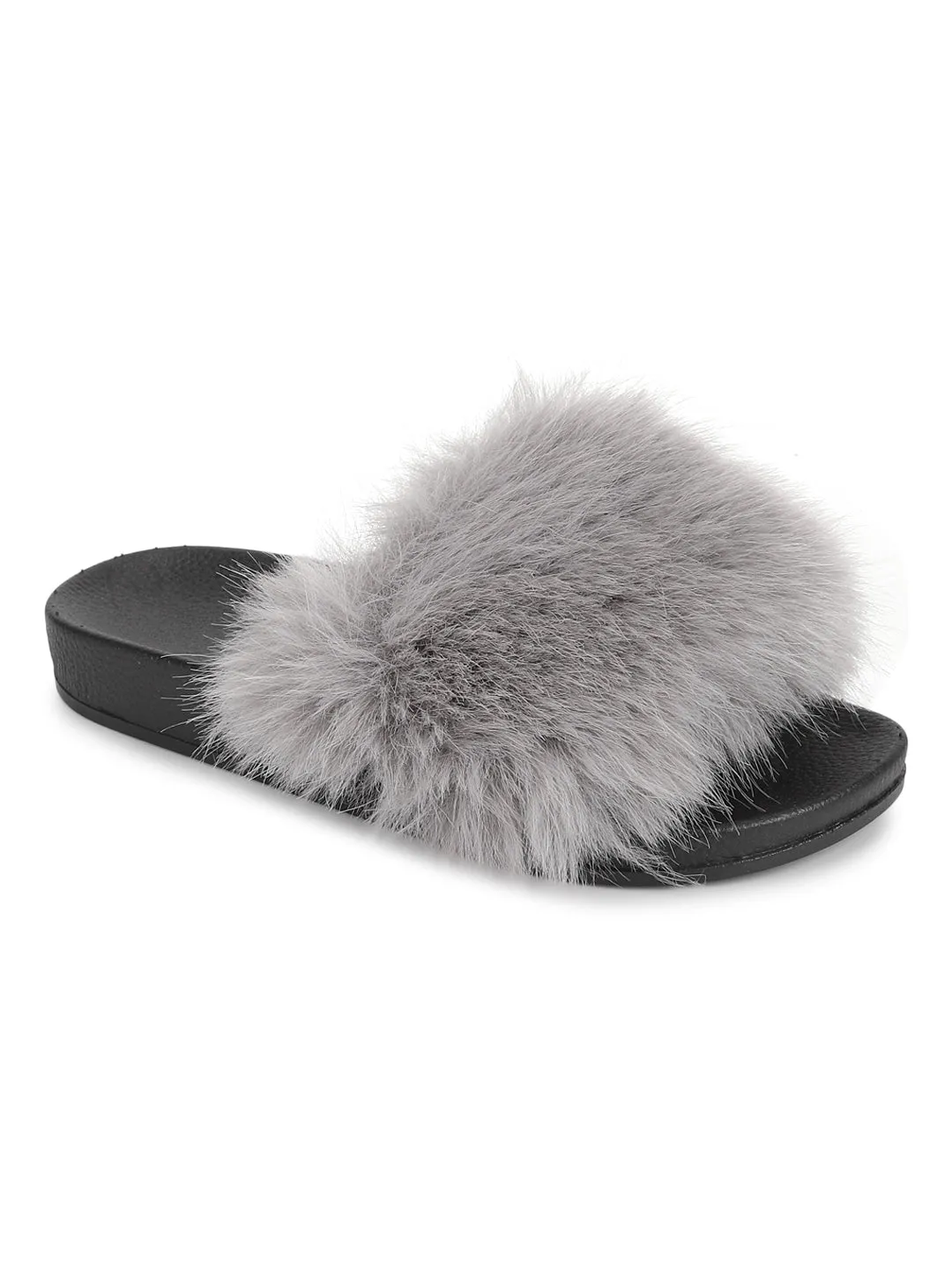 Mules à fourrure grise (TC-AMUNA1012-GRY)