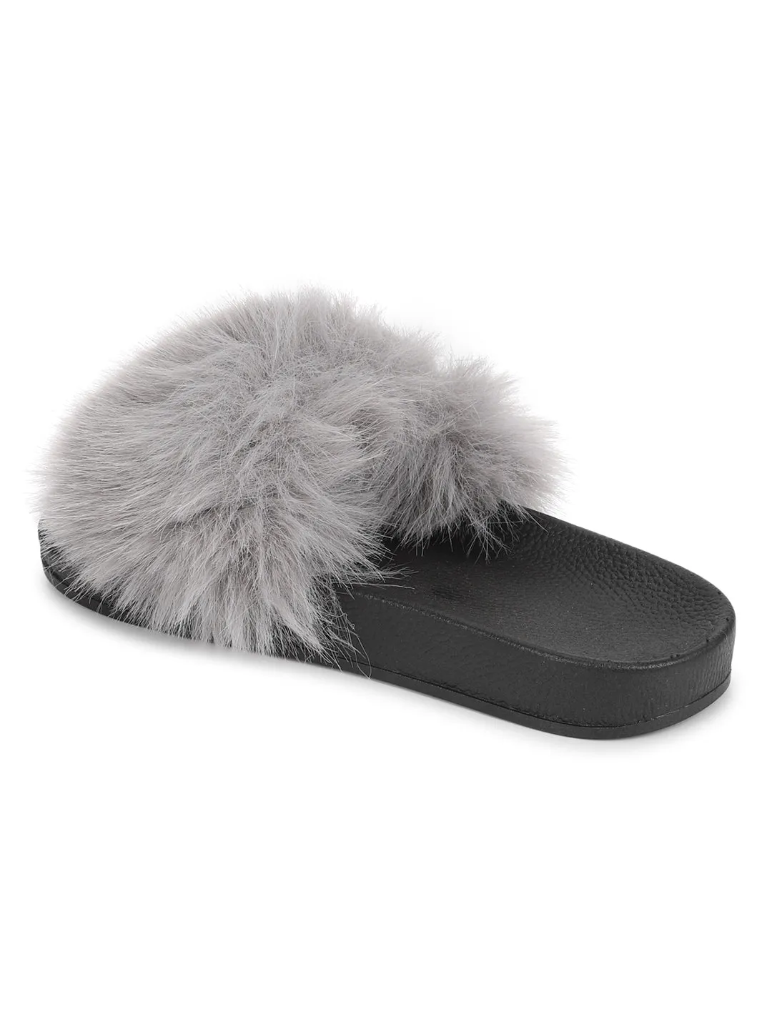 Mules à fourrure grise (TC-AMUNA1012-GRY)