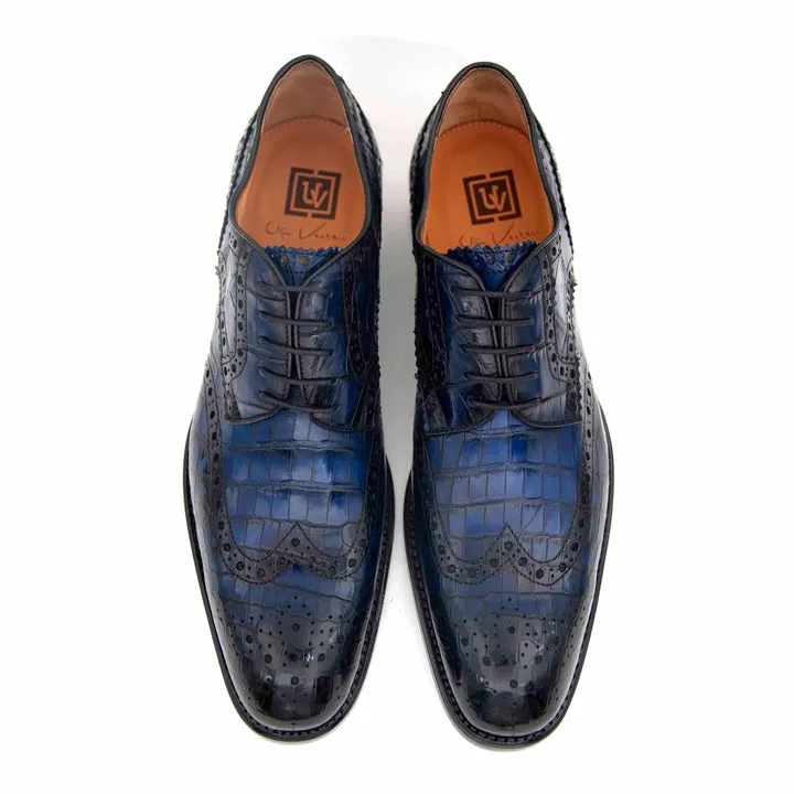 Chaussures à lacets H and H Alligator - Marine