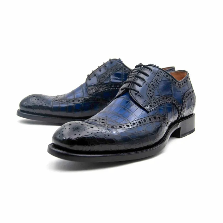 Chaussures à lacets H and H Alligator - Marine