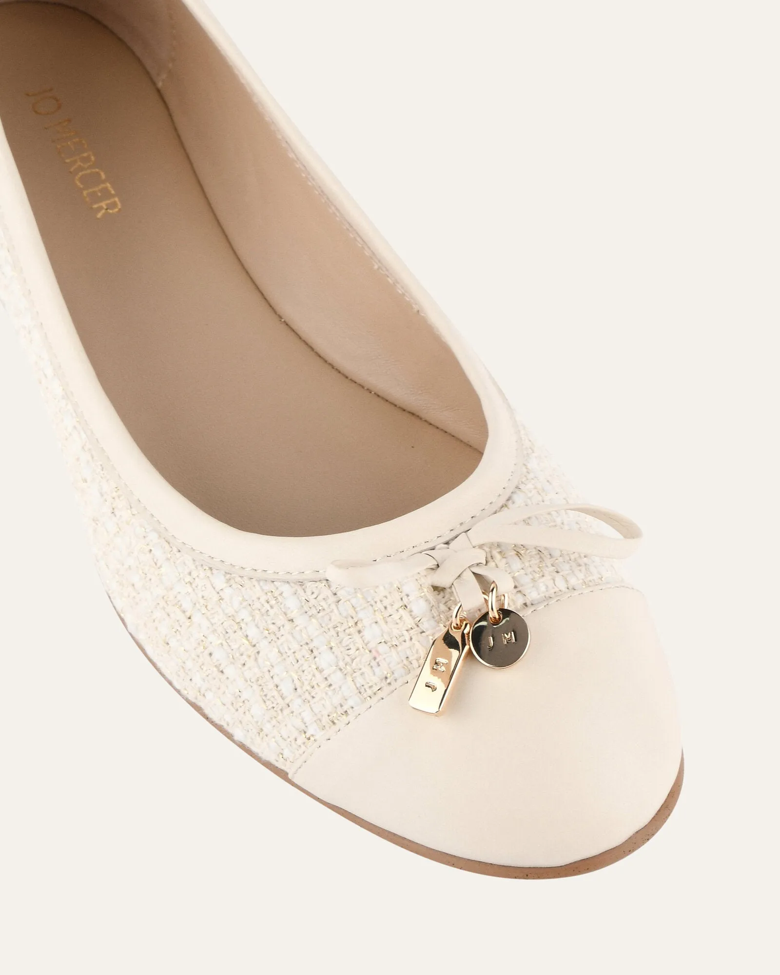 HERMIONE BALLERINES EN TISSU OFF WHITE TRESSÉ