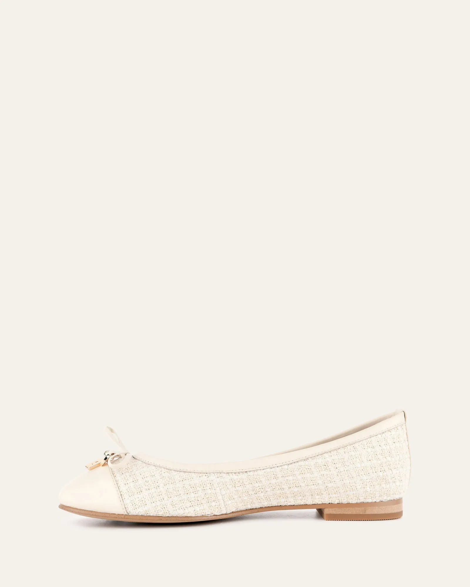 HERMIONE BALLERINES EN TISSU OFF WHITE TRESSÉ