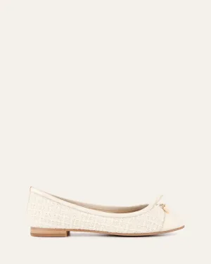 HERMIONE BALLERINES EN TISSU OFF WHITE TRESSÉ