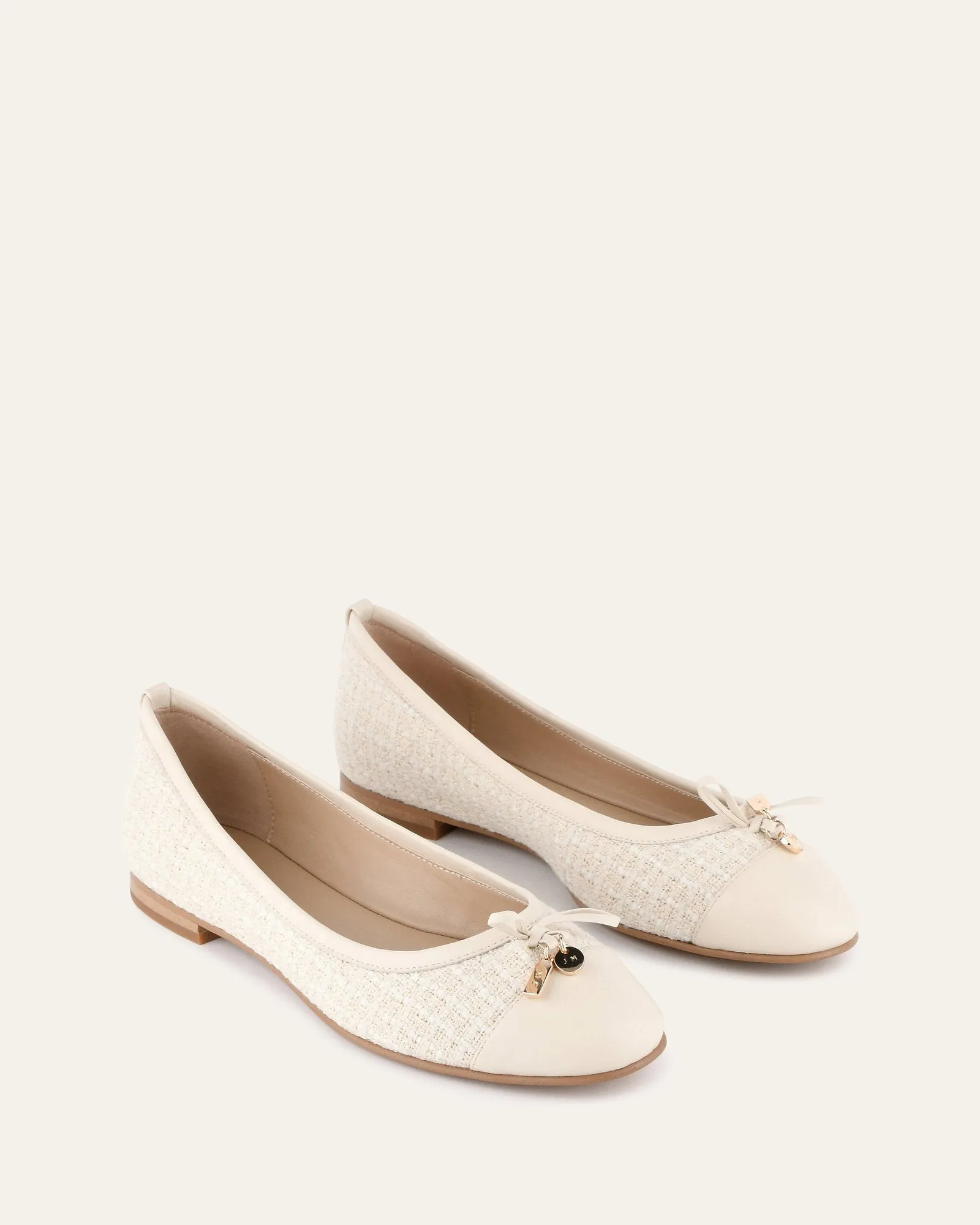 HERMIONE BALLERINES EN TISSU OFF WHITE TRESSÉ