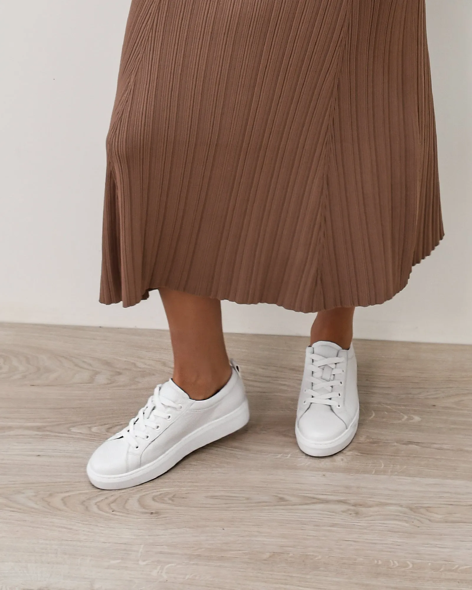 HILDA SNEAKERS CUIR BLANC