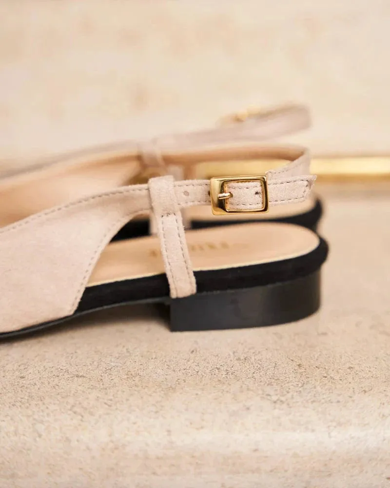 Escarpins Slingback Hortense Vegan en Grain Recyclé | Noir & Beige