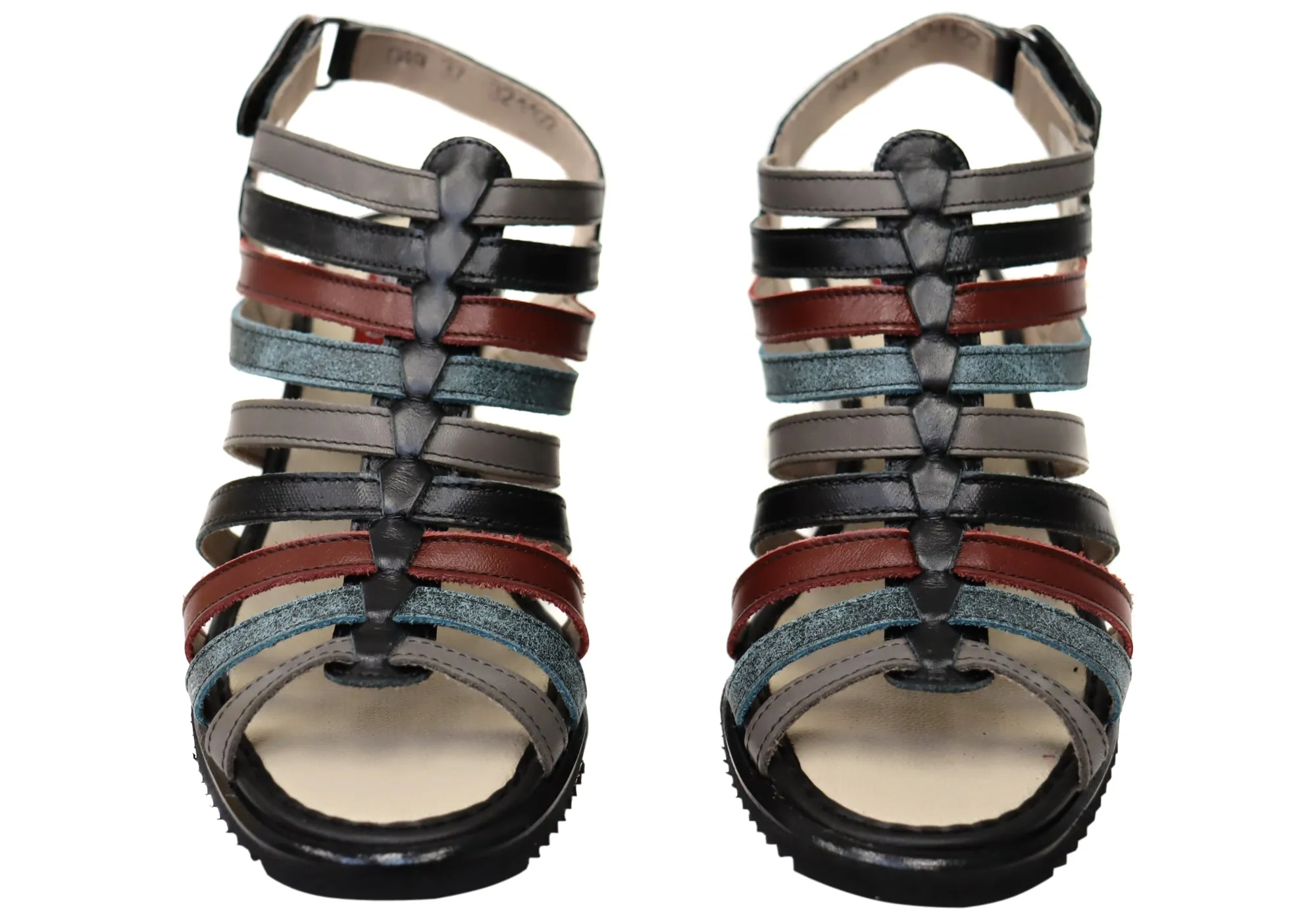 J Gean Leena Sandales Femme à Talon Compensé en Cuir Confortable Fabriquées au Brésil Chaussures J Gean