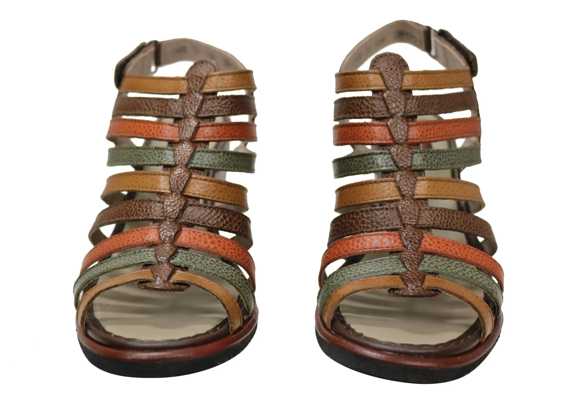 J Gean Leena Sandales Femme à Talon Compensé en Cuir Confortable Fabriquées au Brésil Chaussures J Gean