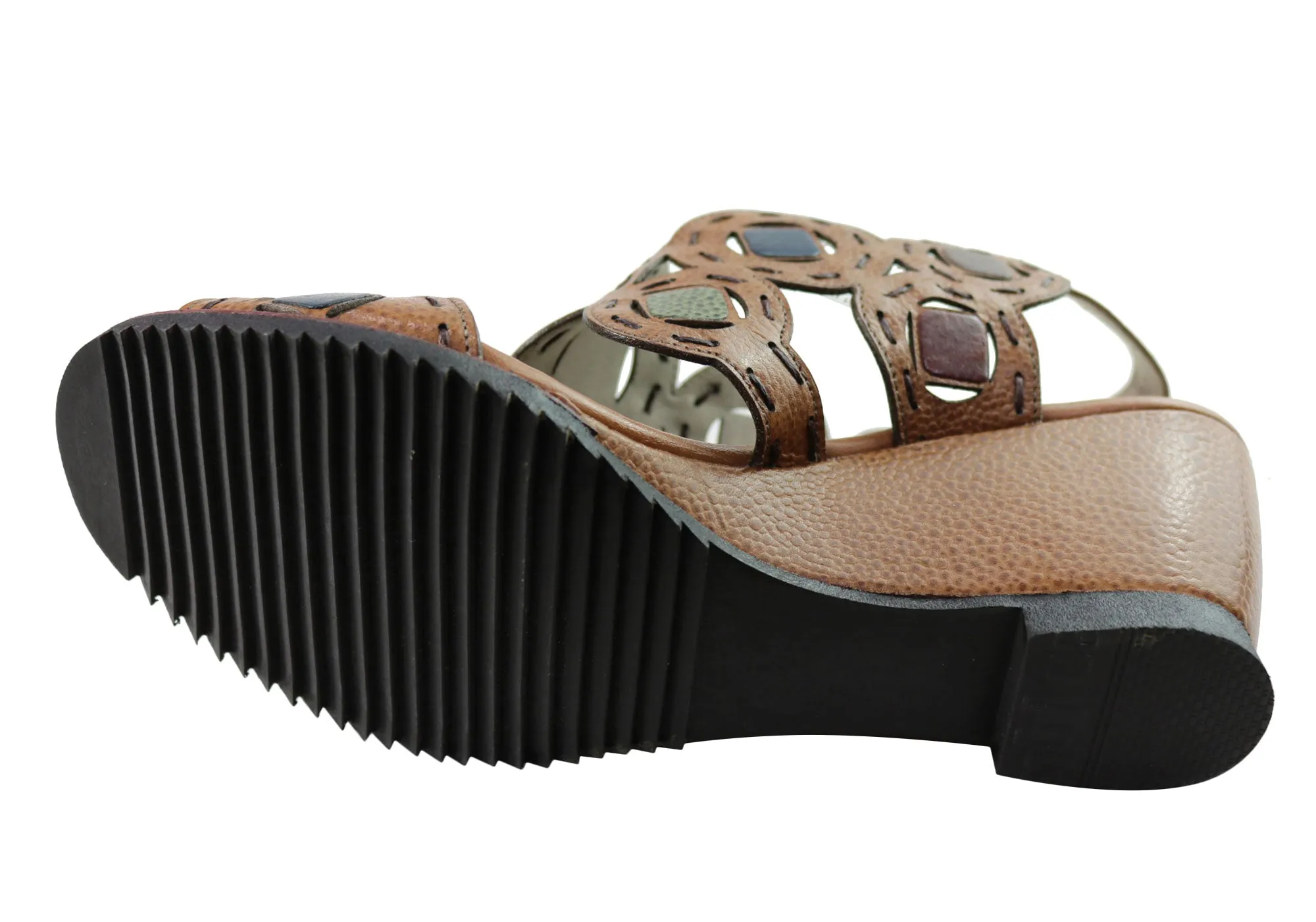 J Gean Sonya Sandales à Talon Compensé en Cuir Confortables pour Femmes Fabriquées au Brésil Chaussures J Gean
