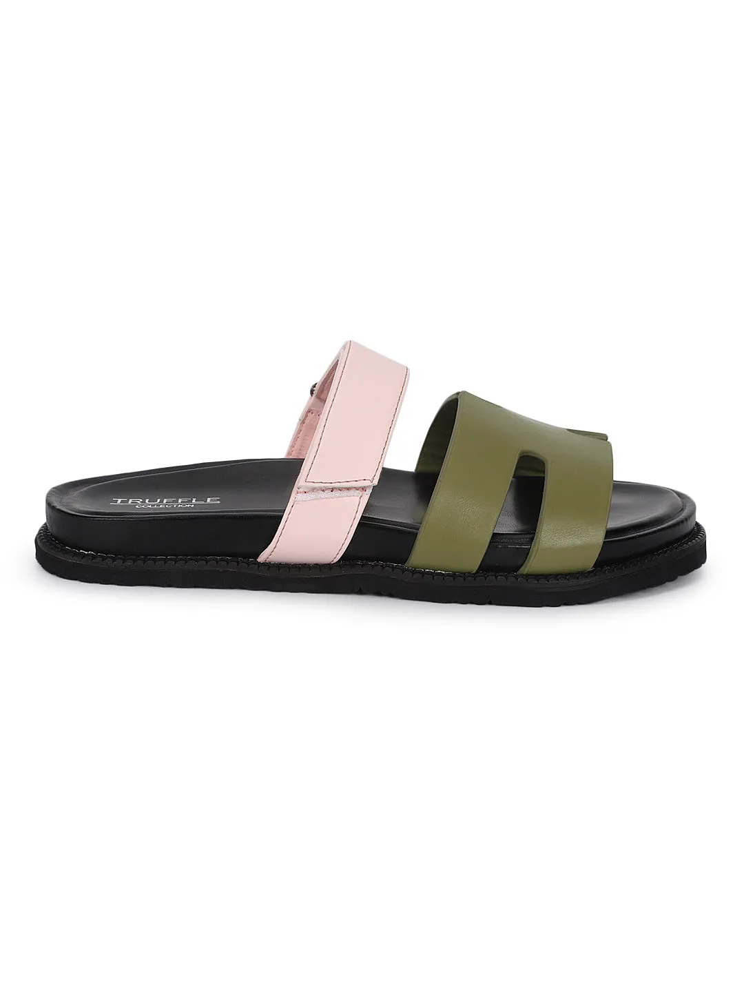 Mules en PU rose kaki (TC-ST12ORRY-KHAPNK)