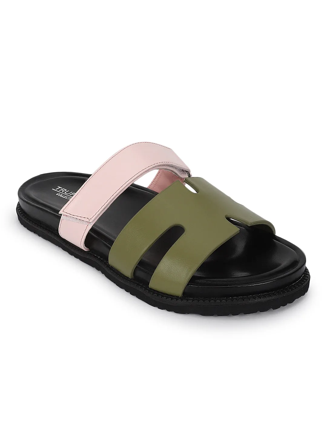 Mules en PU rose kaki (TC-ST12ORRY-KHAPNK)