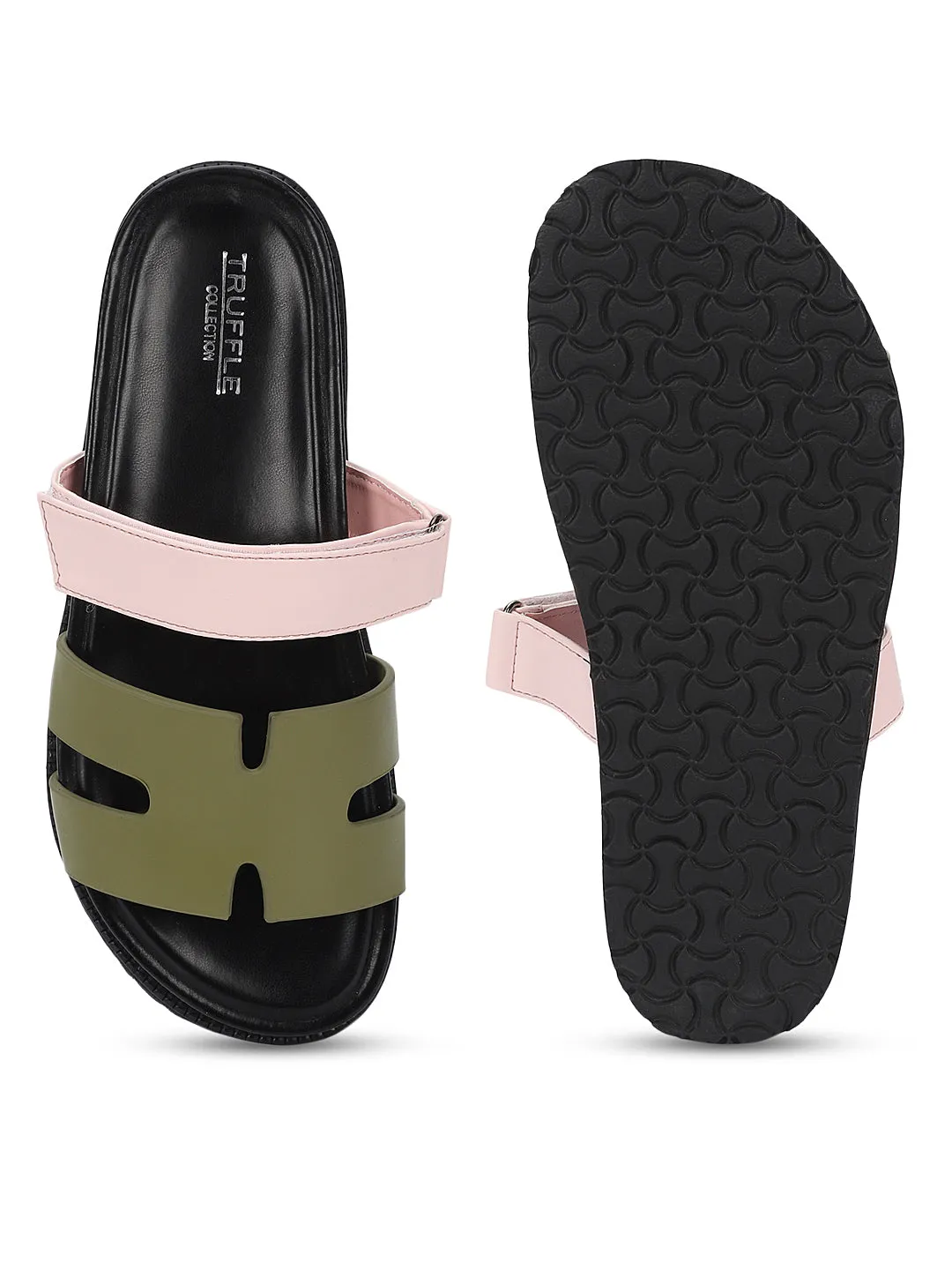 Mules en PU rose kaki (TC-ST12ORRY-KHAPNK)
