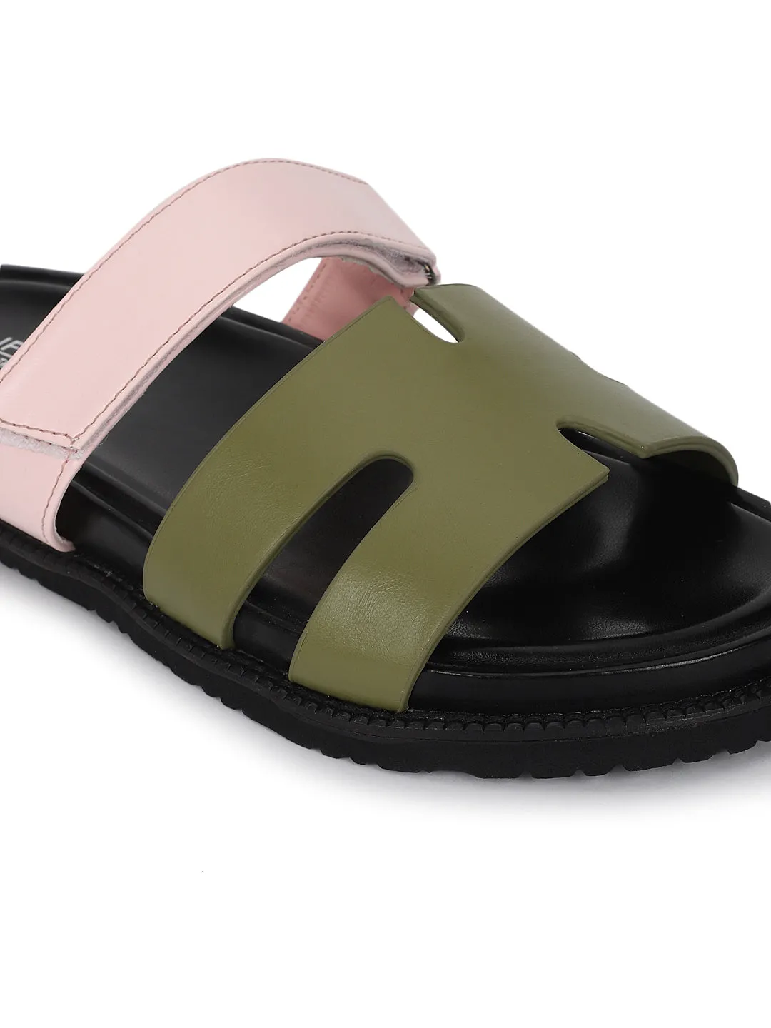 Mules en PU rose kaki (TC-ST12ORRY-KHAPNK)