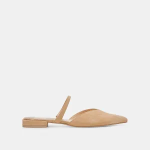 KANIKA WIDE FLATS CUIR SUÉDÉ TAN