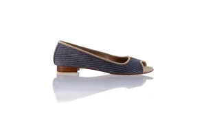 Kate Peeptoe 20mm Ballet - Velours côtelé charbon