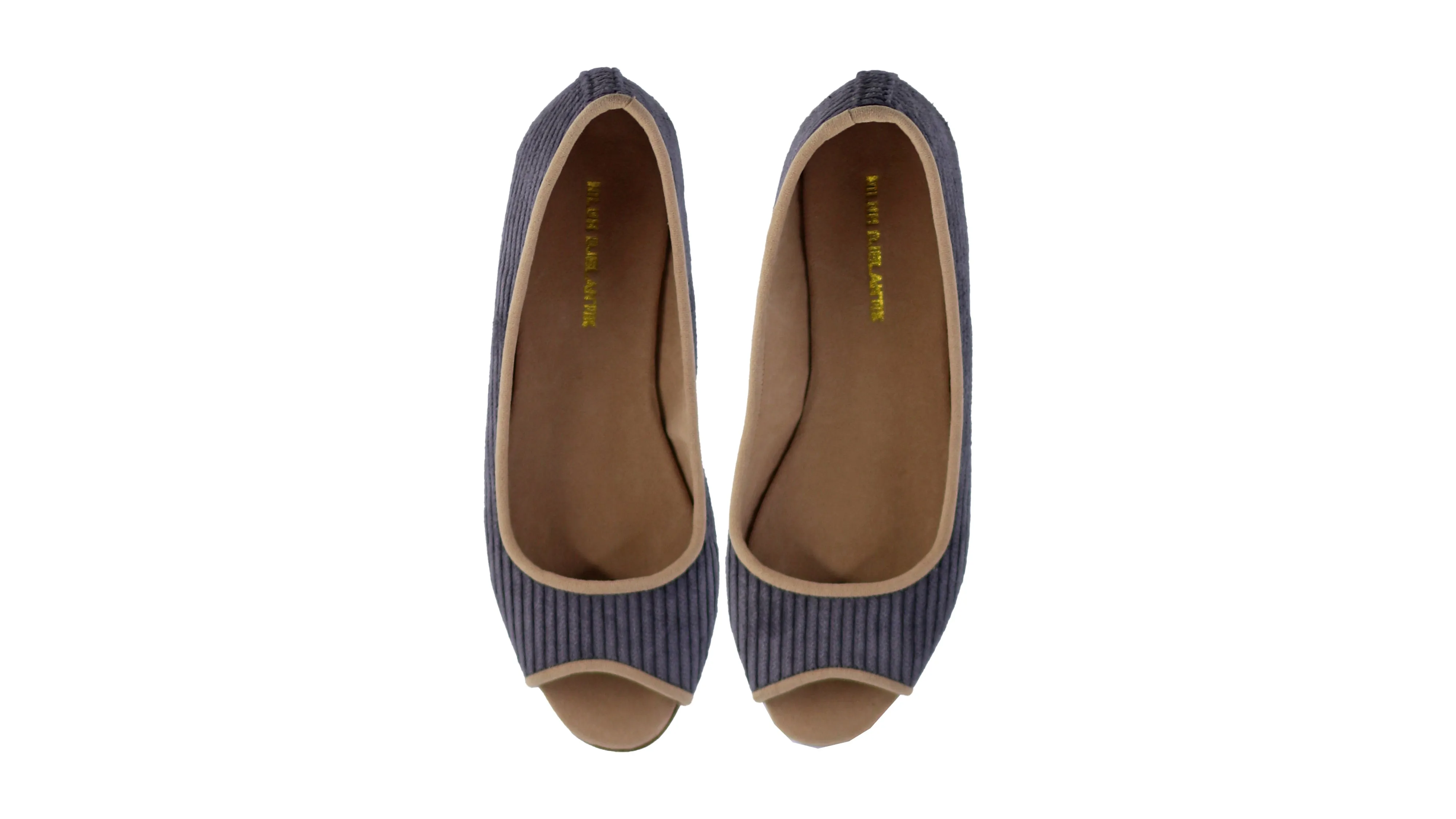 Kate Peeptoe 20mm Ballet - Velours côtelé charbon