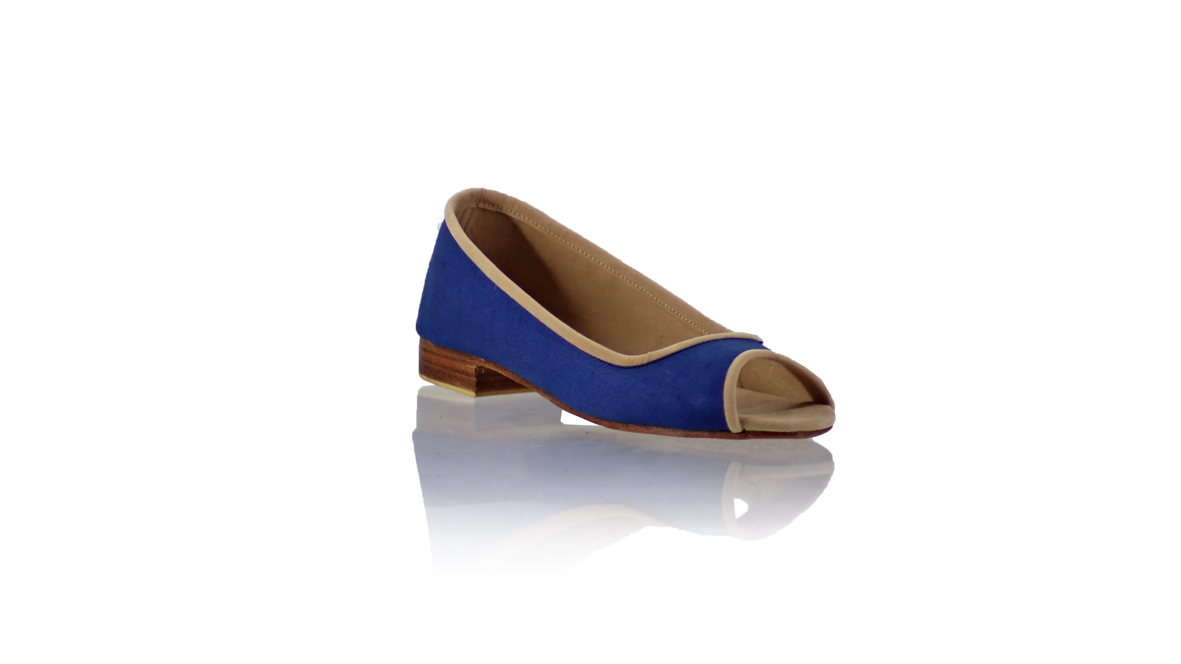 Kate Peeptoe 20mm Ballet - Lin bleu foncé