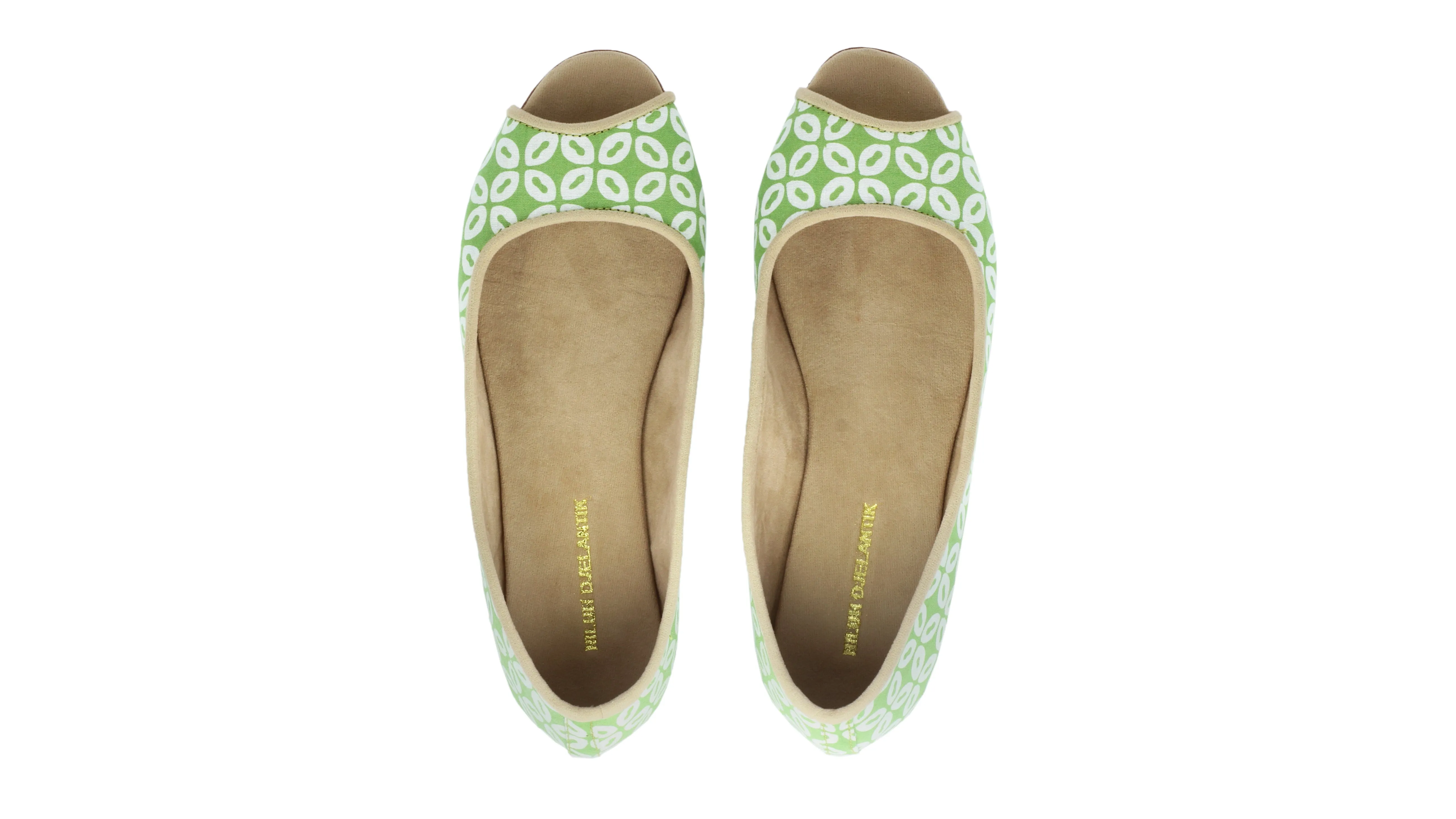 Kate Peeptoe 20mm Ballet - Motif Kawung S en Batik Vert