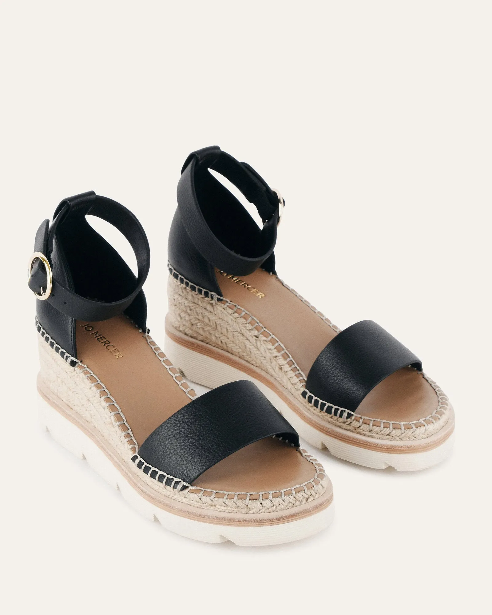 KELLY WEDGES À TALON MOYEN NOIR ET BLANC