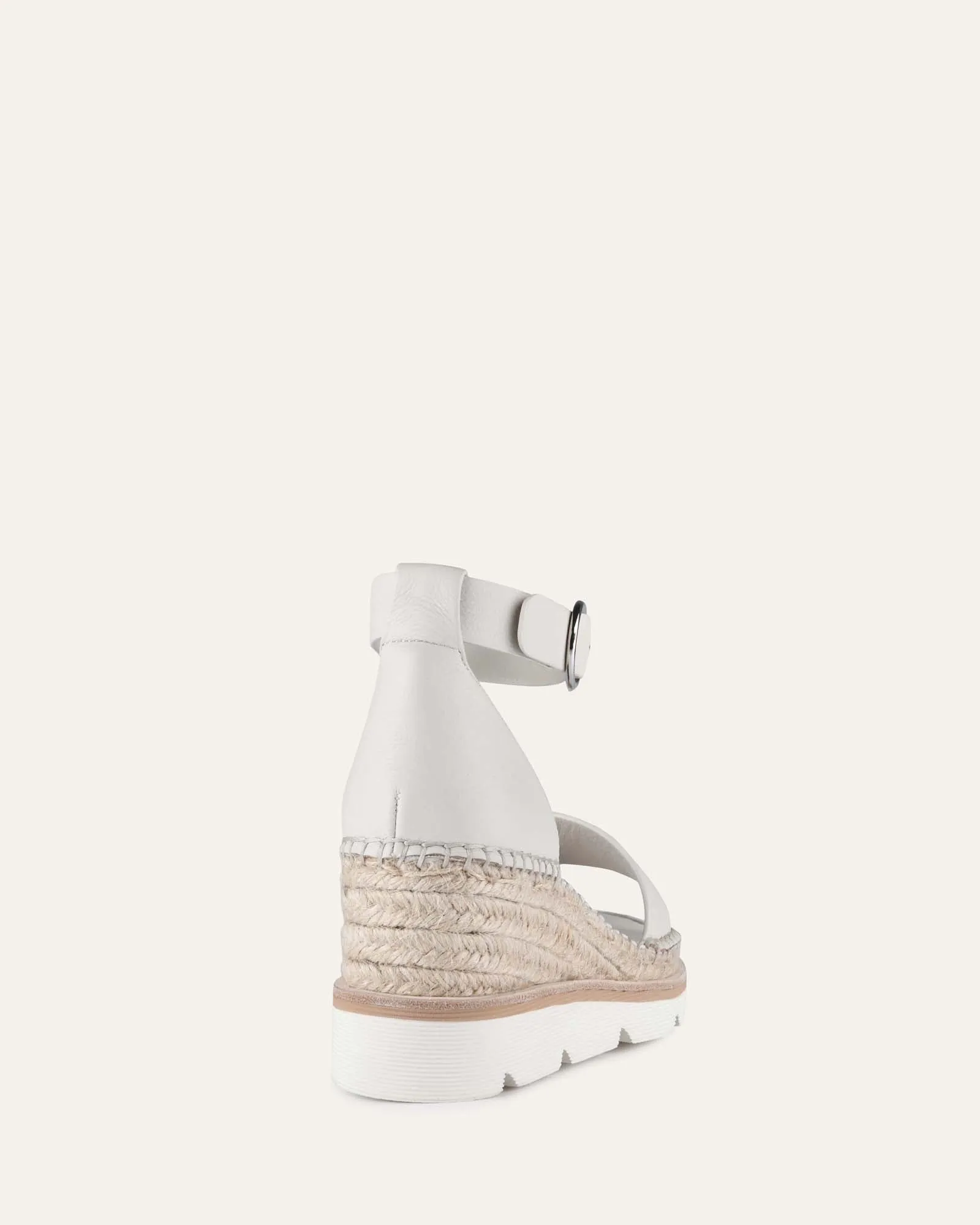 KELLY WEDGES À TALON MID EN CUIR BONE