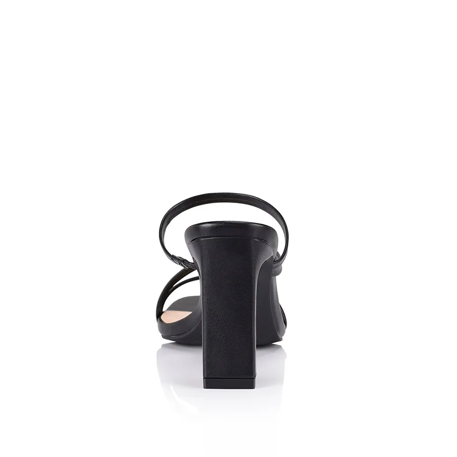 Mules Kipper à talon bloc - Noir lisse