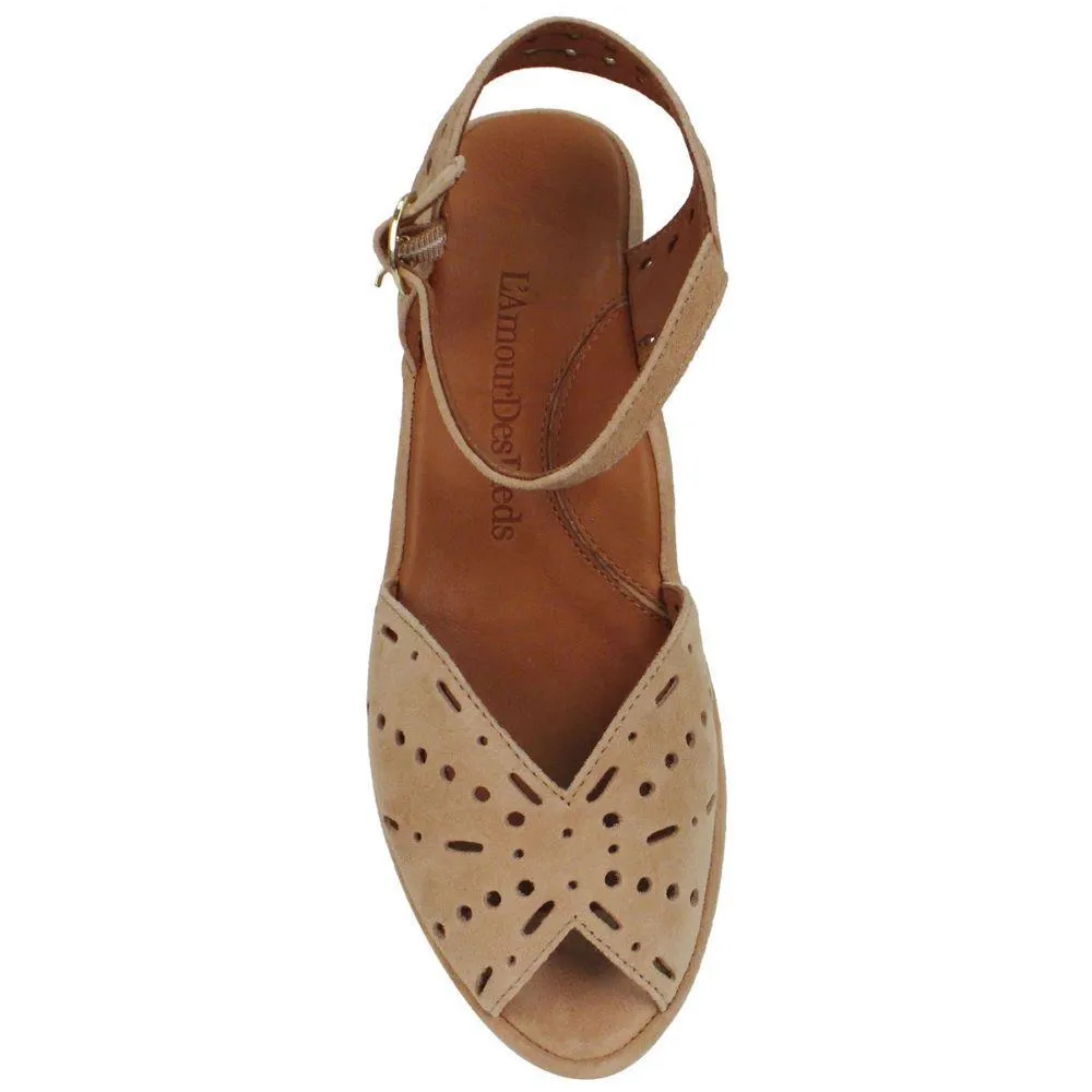 L'Amour Des Pieds Brenn Cognac en Daim pour Femmes