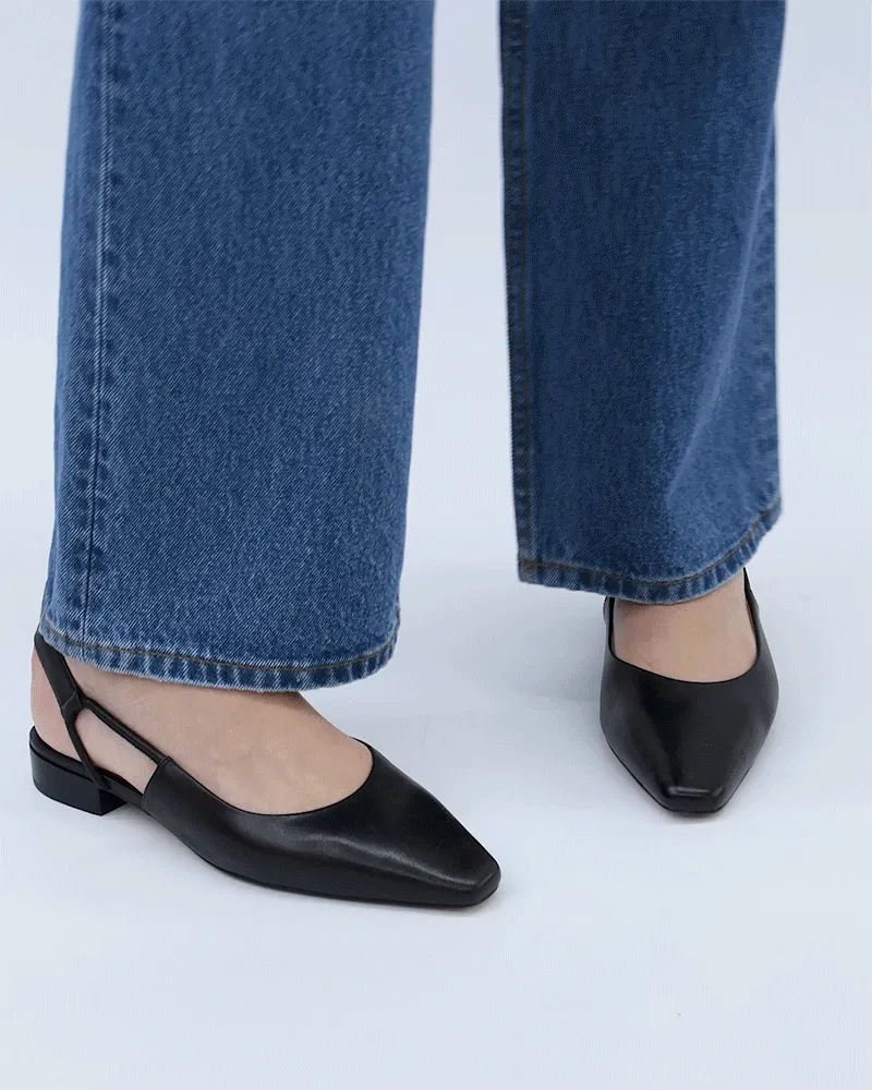 LARISSA ROBE BALLERINES CUIR NOIR