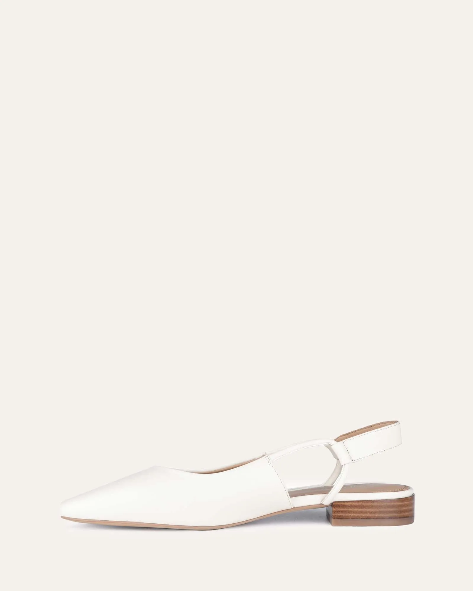 LARISSA DRESS FLATS EN CUIR BLANC CASSÉ