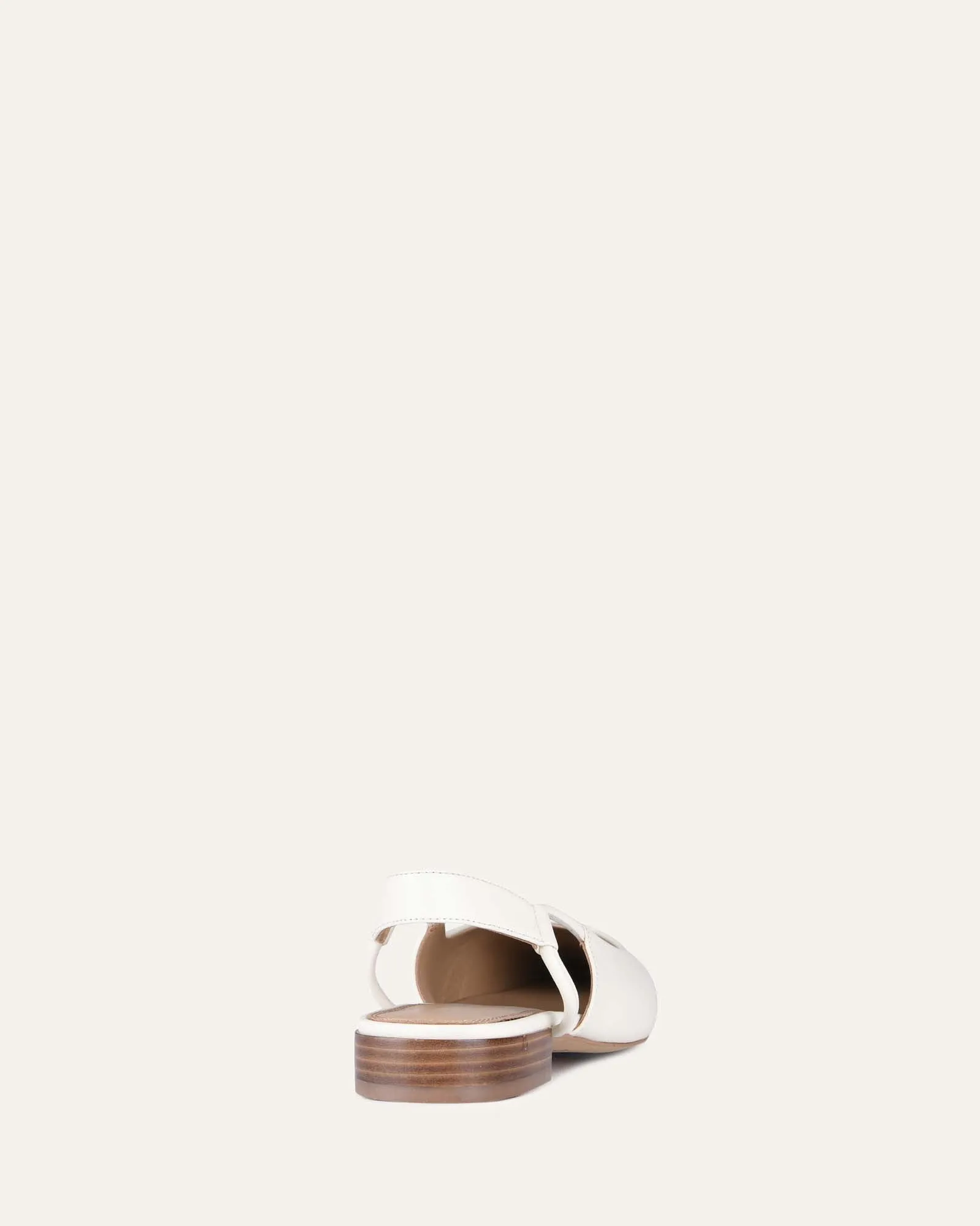 LARISSA DRESS FLATS EN CUIR BLANC CASSÉ
