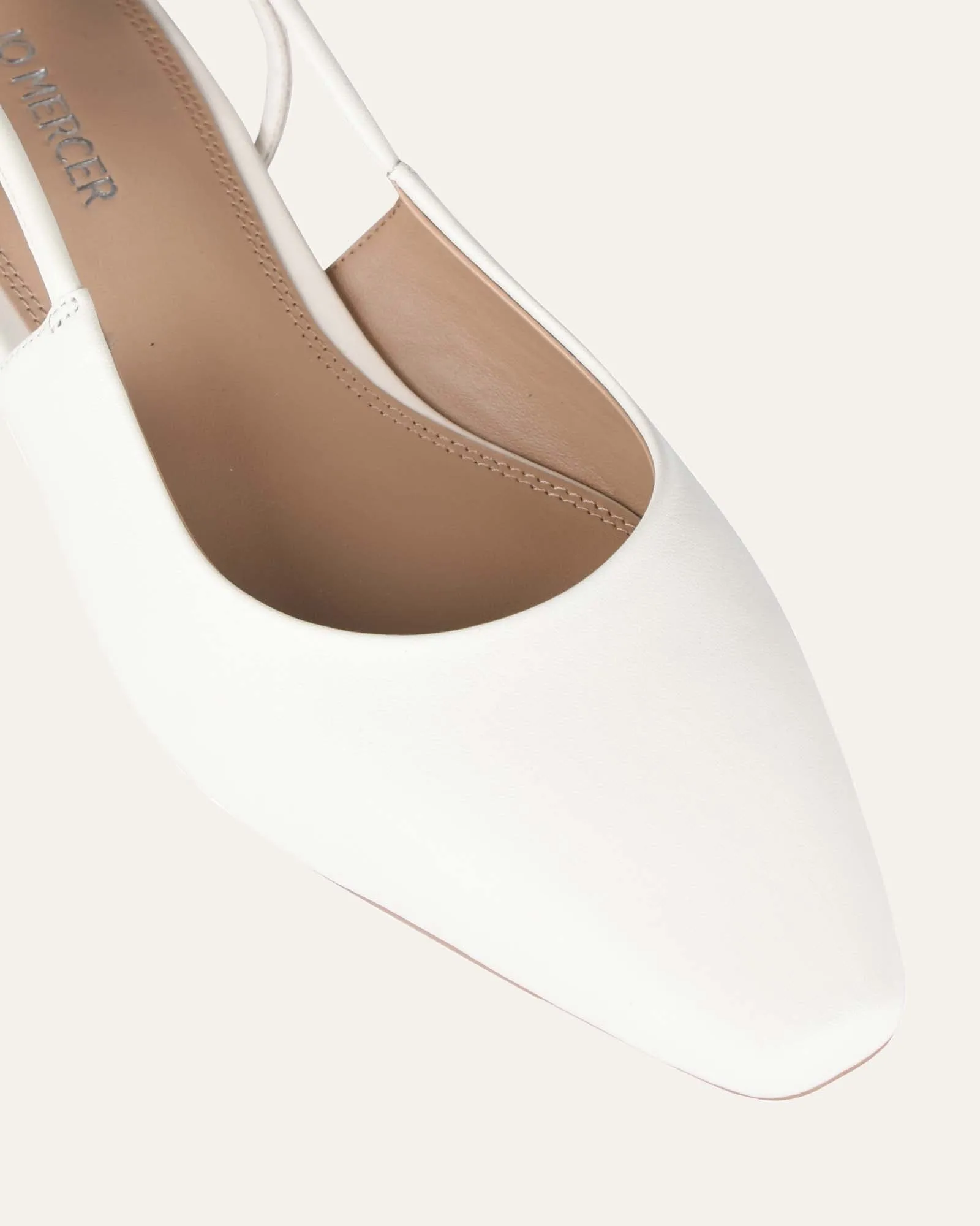 LARISSA DRESS FLATS EN CUIR BLANC CASSÉ