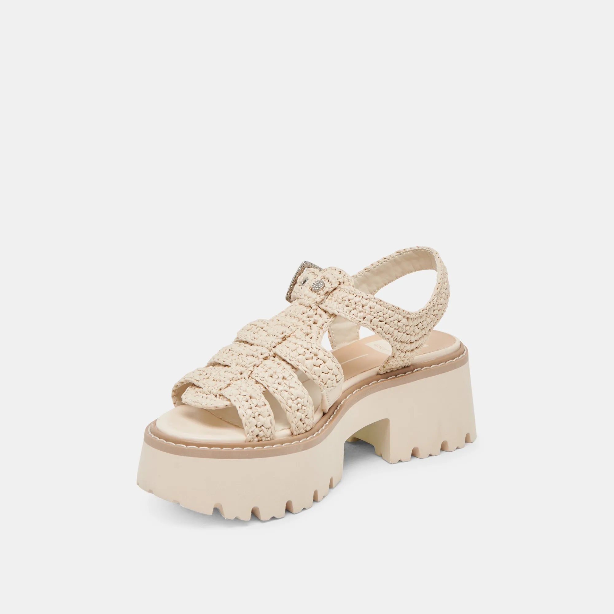 SANDALES À LACETS TRICOTÉES AVEC TISSU GRIS MOUTON