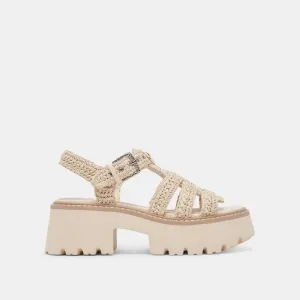 SANDALES À LACETS TRICOTÉES AVEC TISSU GRIS MOUTON