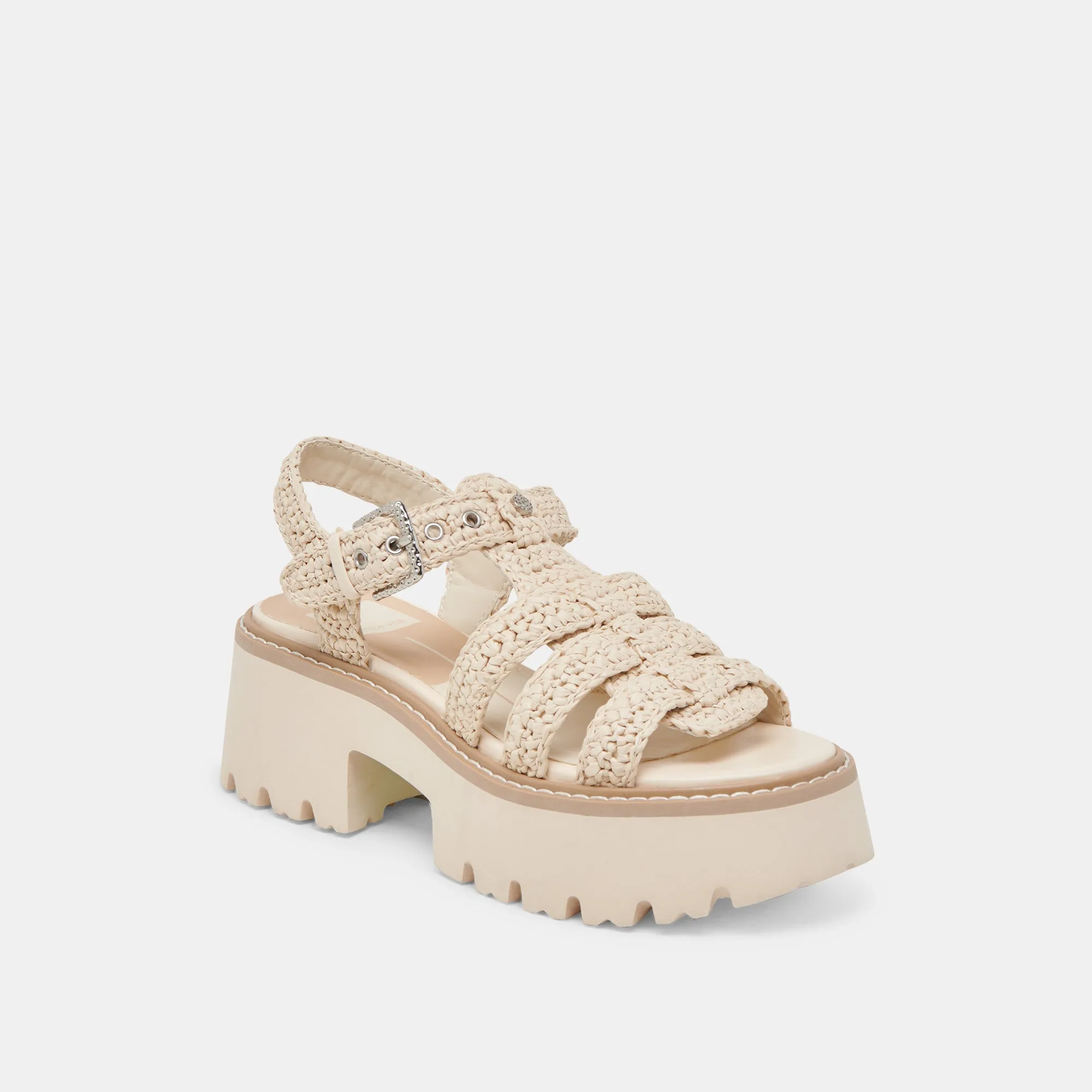 SANDALES À LACETS TRICOTÉES AVEC TISSU GRIS MOUTON