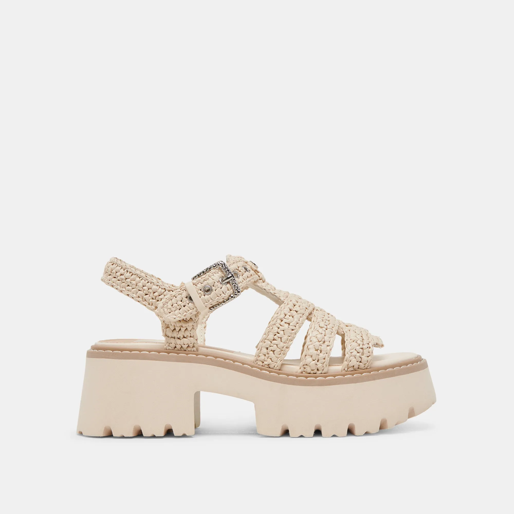 SANDALES À LACETS TRICOTÉES AVEC TISSU GRIS MOUTON