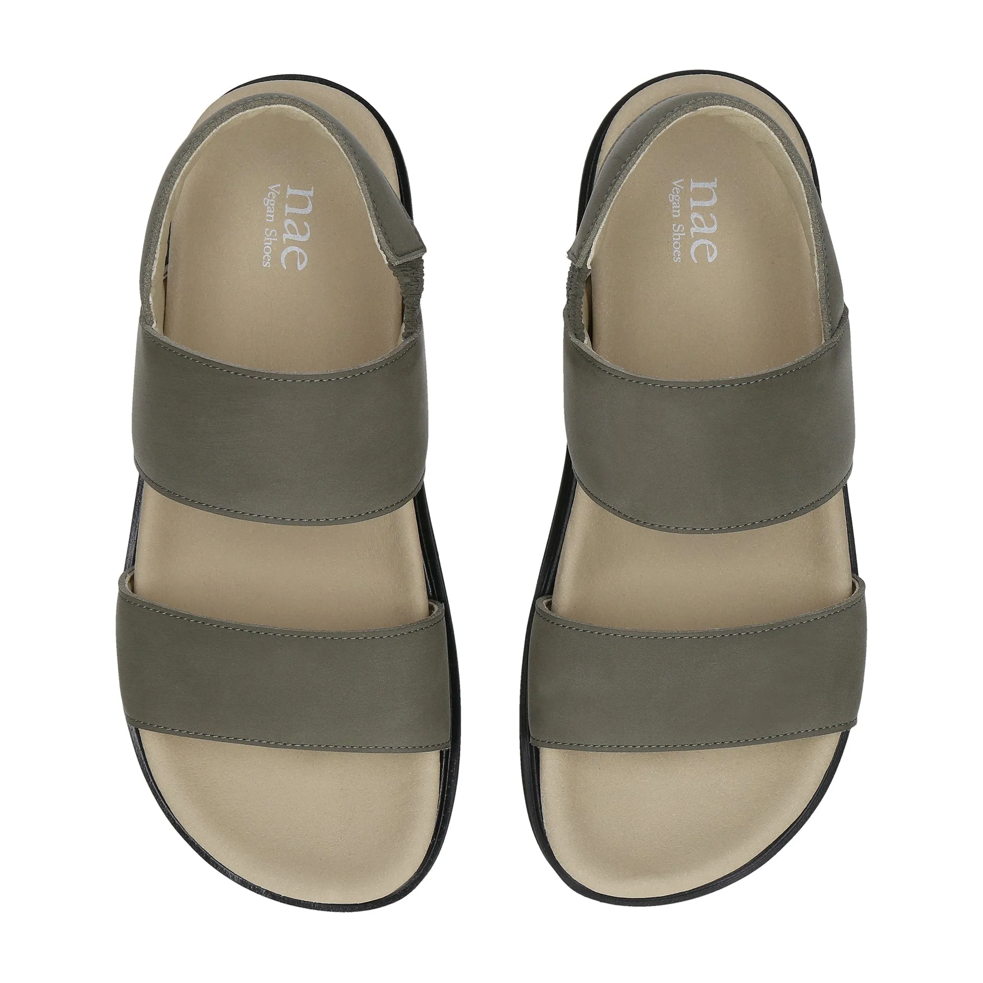 Sandales plates unisexes vegan en microfibre Lau | Vert