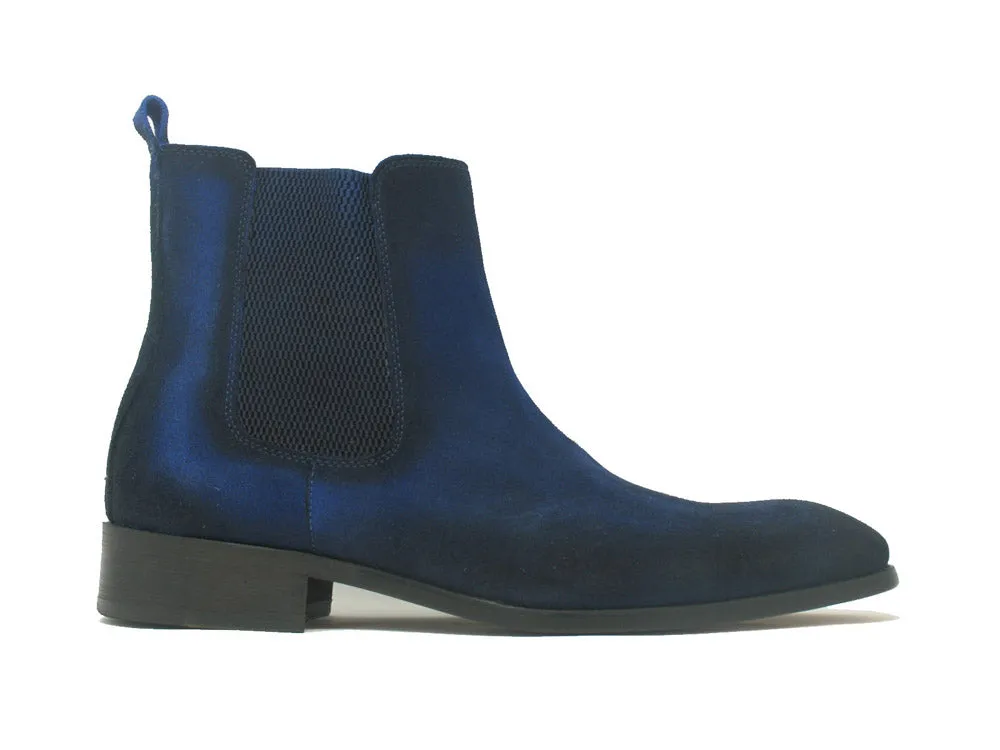 Bottes Chelsea hautes en daim et cuir KB478-108S - Denim