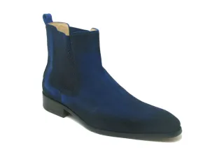 Bottes Chelsea hautes en daim et cuir KB478-108S - Denim