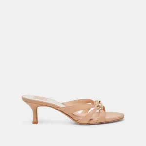 LERAH HEELS CAFE CUIR GRAVÉ