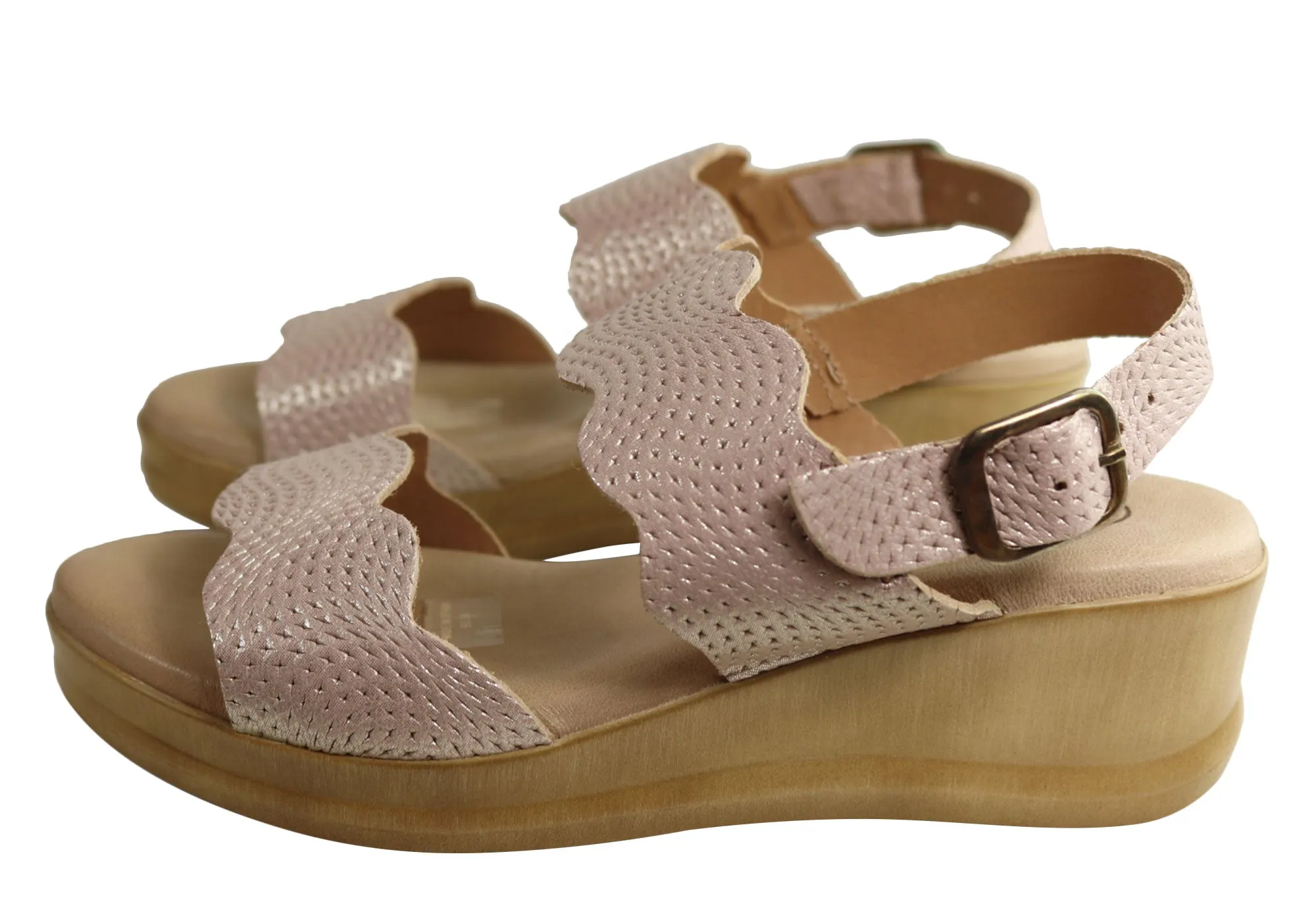 Sandales à Wedge en Cuir Confortables pour Femmes Lola Canales Belinda Fabriquées en Espagne Chaussures Lola Canales