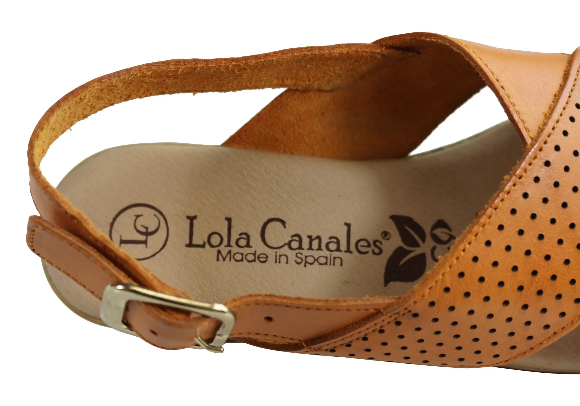 Lola Canales Eden Sandales Femme à Talon Compensé en Cuir Confort Fabriquées en Espagne Chaussures Lola Canales